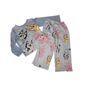 Bluey and Friends Kids Pajama Set Blue Long Sleeve Top and Pants 4T Pajamas
